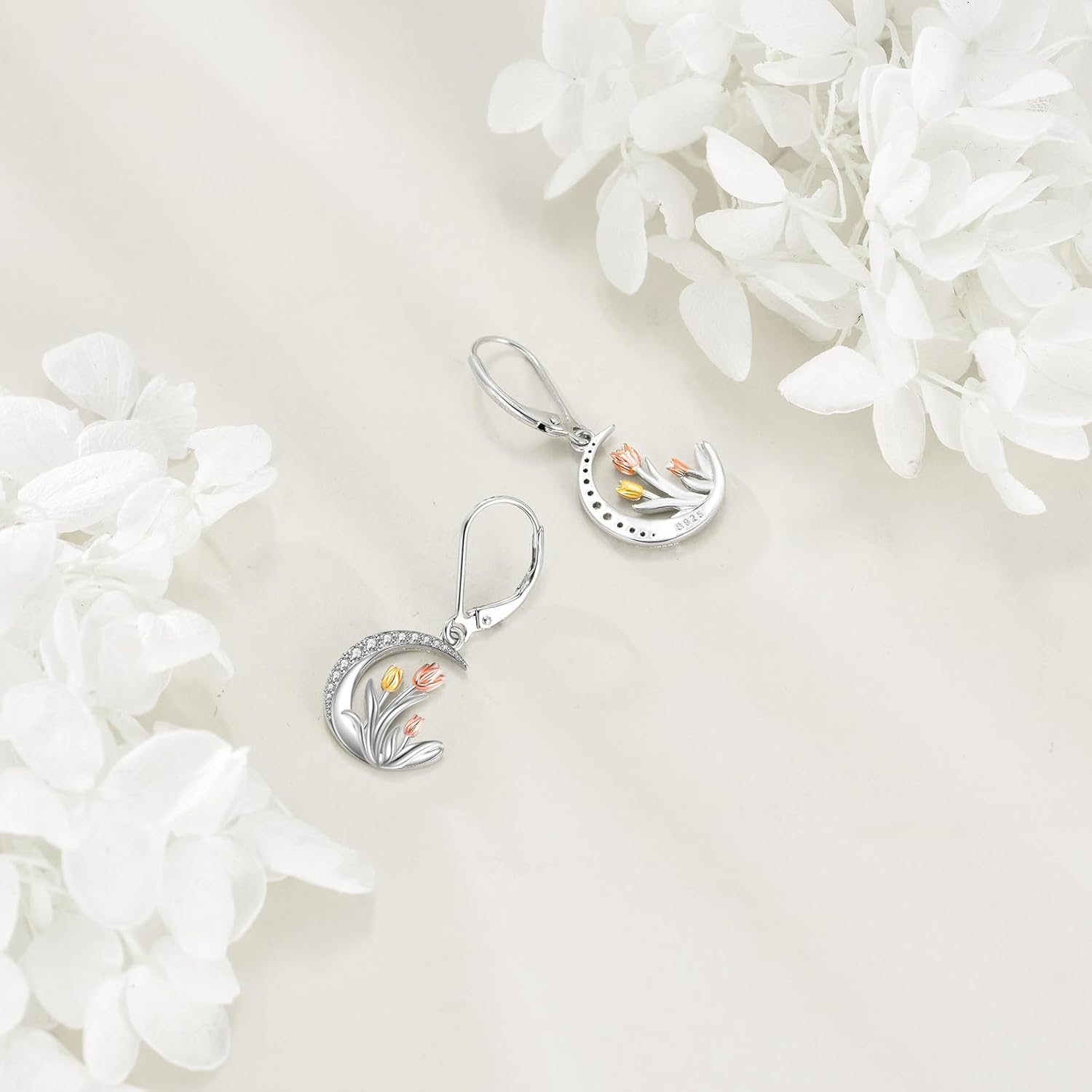 Tulip Earrings Sterling Silver Tulip Jewelry Flower Dangle Earrigns Gifts for Women - Image 6