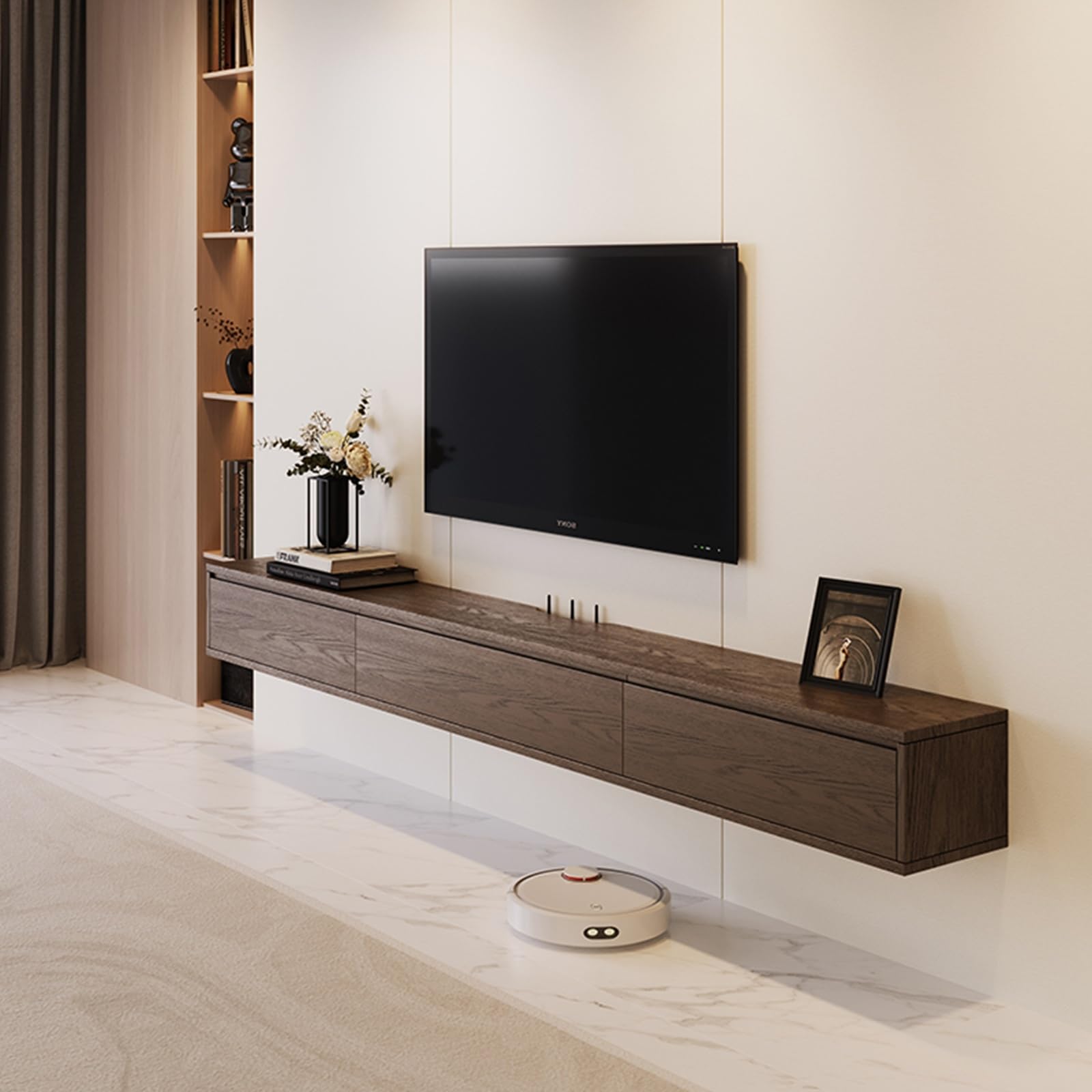 Wall Mounted TV Cabinet Floating TV Stand Wall Mounted, 47.2/63