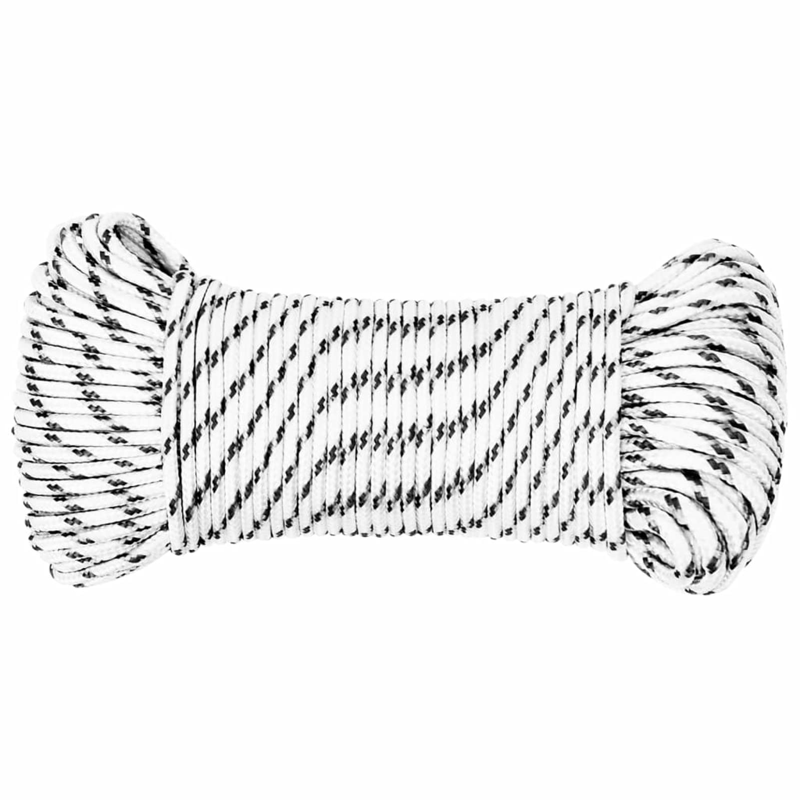 Tidyard Corde en Polyester Tressé 5mm x 100m, Résistance à la Rupture 300kg, Usage Marin et Industriel, Résistant UV et Abrasion, Blanc