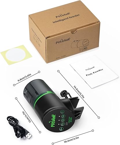 Miniatura 8 de Alimentador automático de peces para acuario, dispensador automático de alimentos para peces recargable para pecera, temporizador de alimentación de