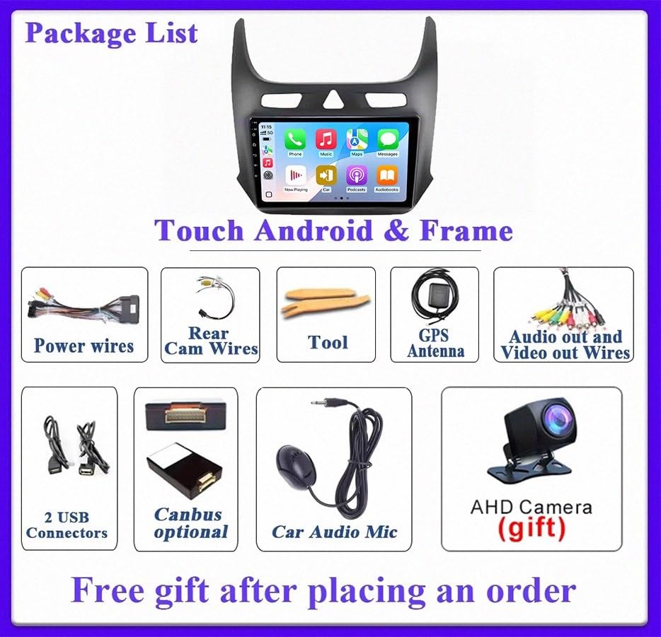 Radio coche 2 DIN Android Auto y Apple Carplay para Chevrolet Cobalt 2 2011-2021 pantalla 4G+64G 7