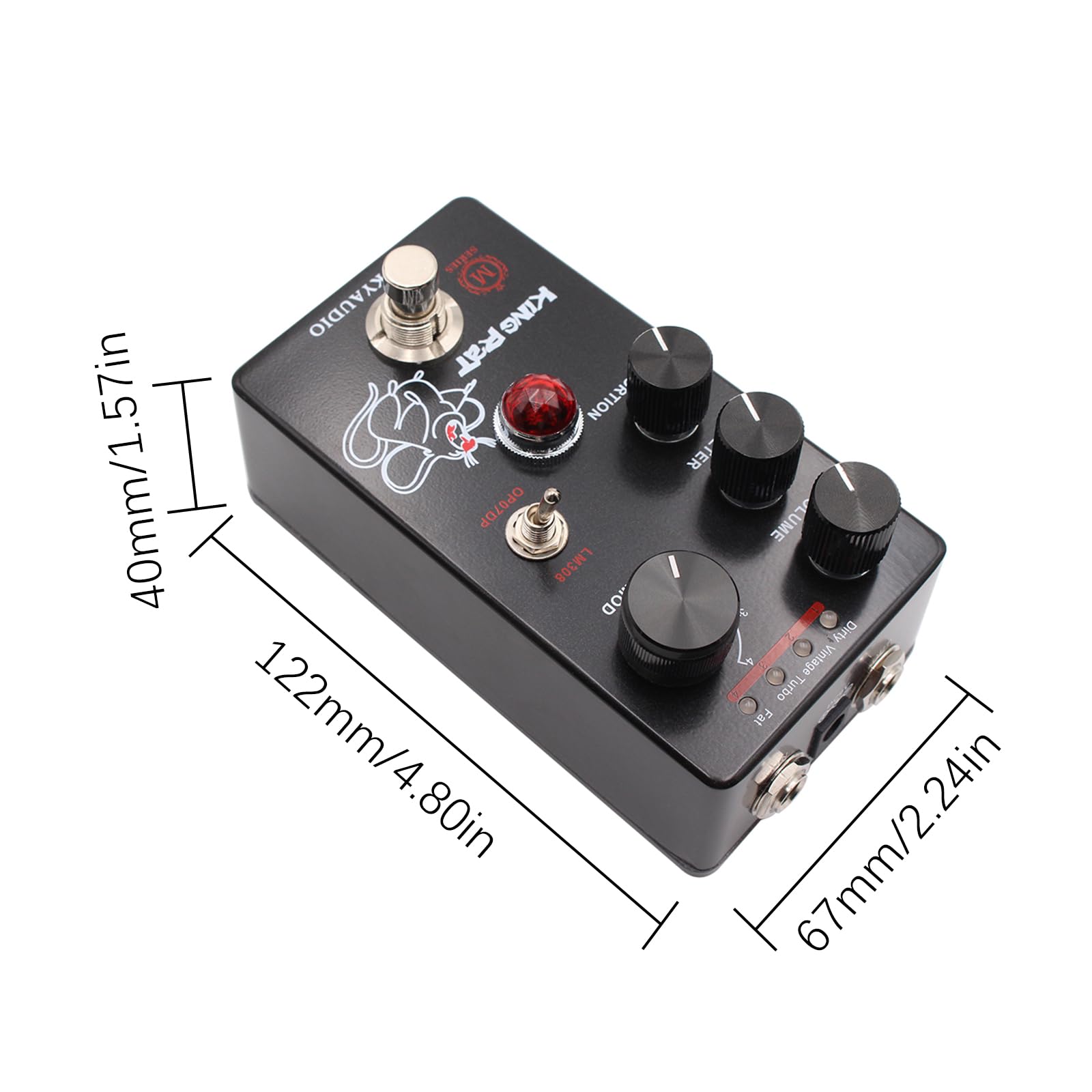 Cyfrowe zniekształcenia, efekty gitarowe, pedał efektów gitarowych, zniekształcenia, pedał efektów gitarowych, MOSKYAudio Fuzz, zniekształcenia, pedał efektów gitarowych, 4 tryby, przełącznik