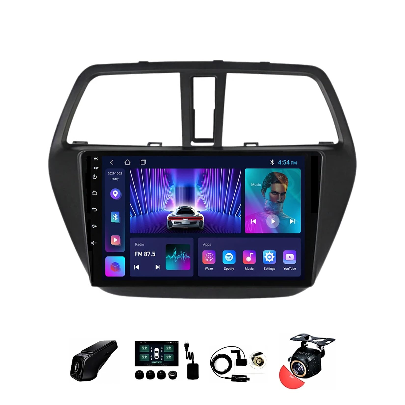 9-calowe radio samochodowe z systemem Android 12 2 DIN do Suzuki SX4 2 S-Cross 2012-2016 z kamerą cofania, sterowanie kierownicą, Bluetooth, GPS, nawigacja, bezprzewodowy mikrofon CarPlay WiFi
