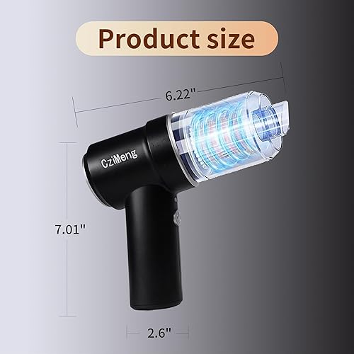 Miniatura 6 de CziMeng Aspiradora inalámbrica para automóvil, potentes aspiradoras de mano de 120 W, con luz LED, base de carga, hogar, aspiradora portátil para