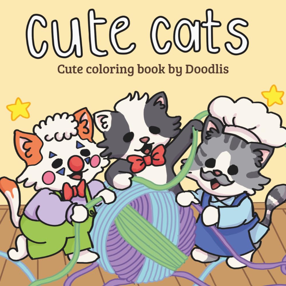 Cute Cats: Cozy & Cute Coloring book