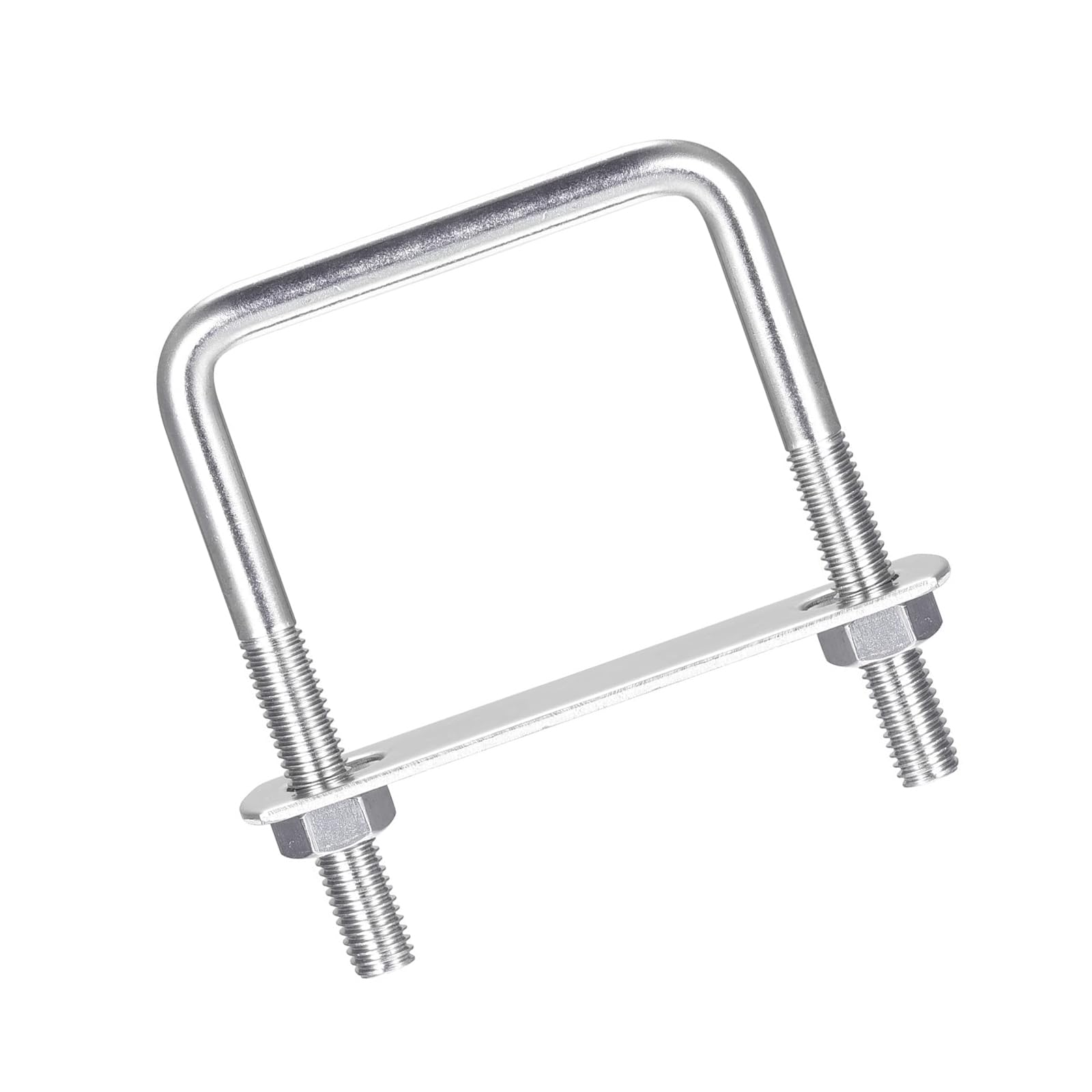 MACHSWON Square U-Bolt,2 Set 304 Stainless Steel M8 U Bolts 60mm(2.44") Inner Width 80mm Length with Nuts and Frame Plate for Automobiles Boat Trailer