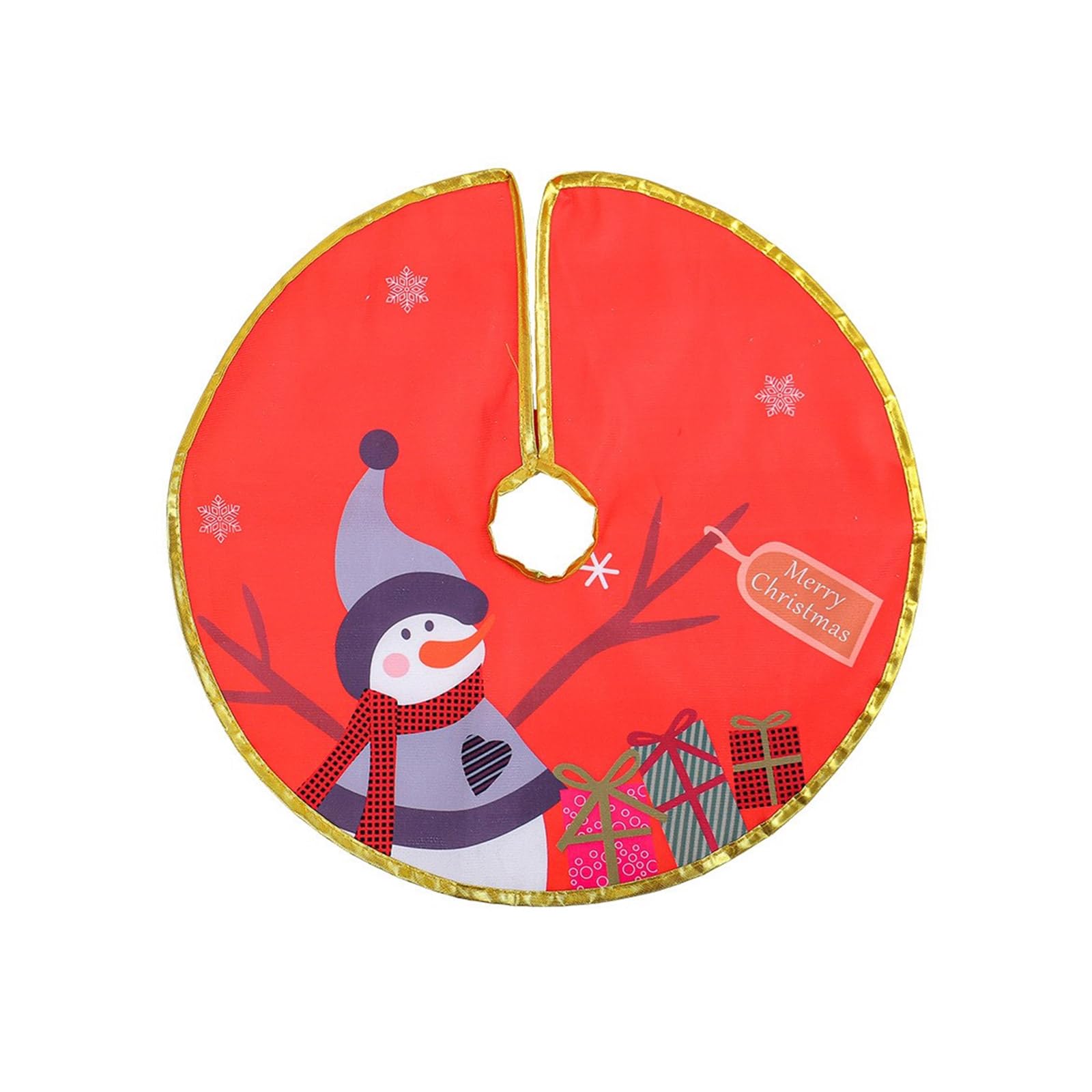Yhplxyuus Festival Gold Bordered Tree Skirt Festival Celebration Gold Trimmed Tree Skirt for Homes and Mall Decoration Decorative Base Covers