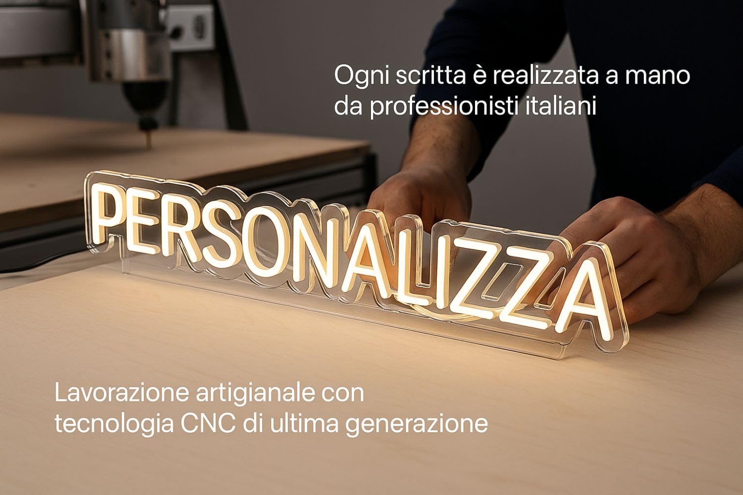 Gruppo Veneziano - insegna Neon Led Personalizzata Personalizza Ora la Tua Scritta Led luminosa - ideale per regali, feste, negozi - 100% Made in Italy