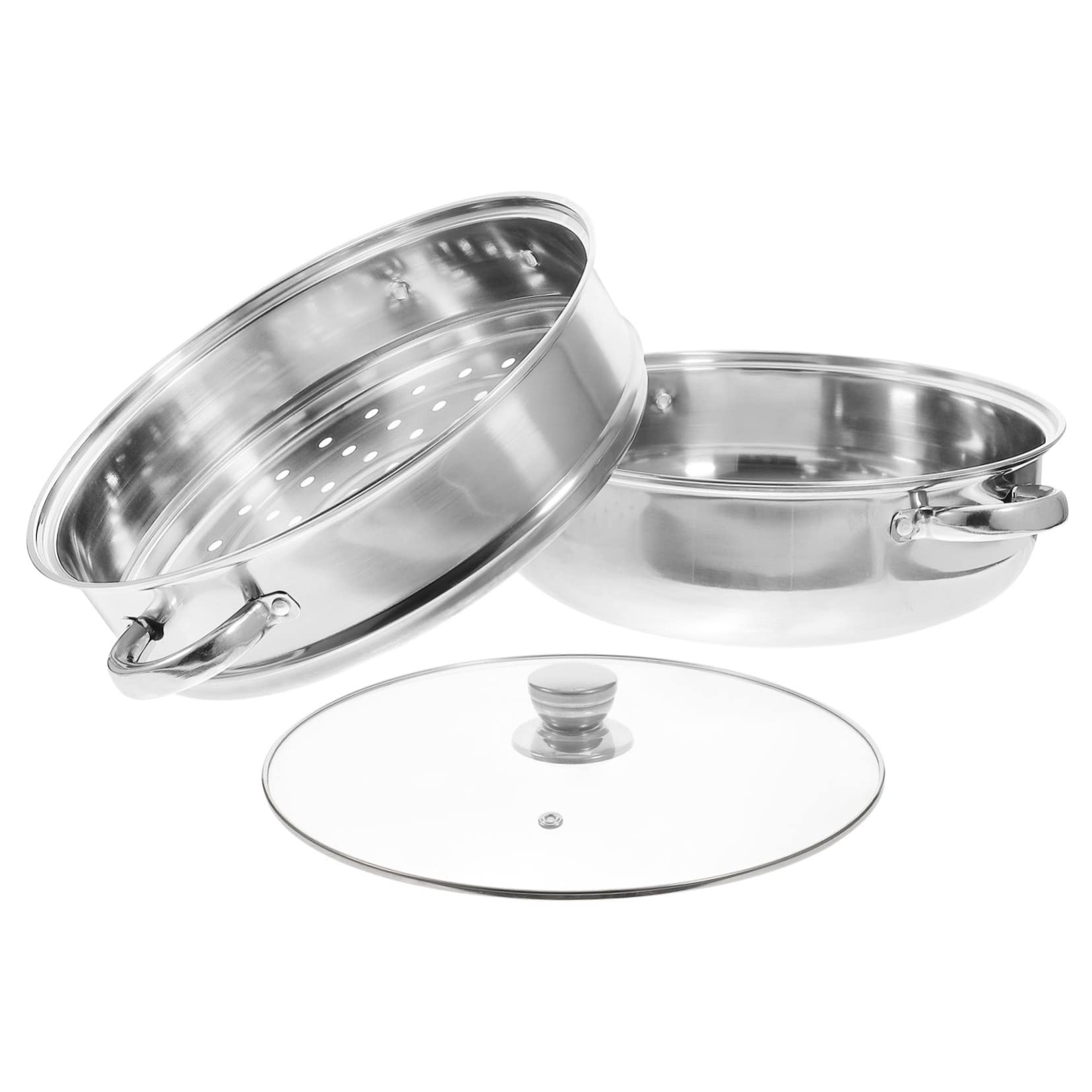 ULTECHNOVO Olla Vaporera de Acero Inoxidable Vaporera Multifuncional para Cocinar Vapor Tapadera para Verduras y Panecillos