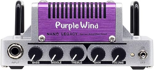 Hotone Nano Legacy Purple Wind - Cabezal de amplificador de guitarra compacta de 5 vatios con ecualizador de 3 bandas
