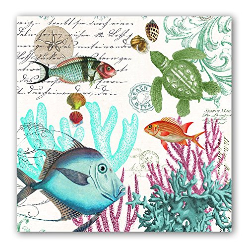 Michel Design Works 20-Count 3-Ply Paper Luncheon Napkins, Sea Life