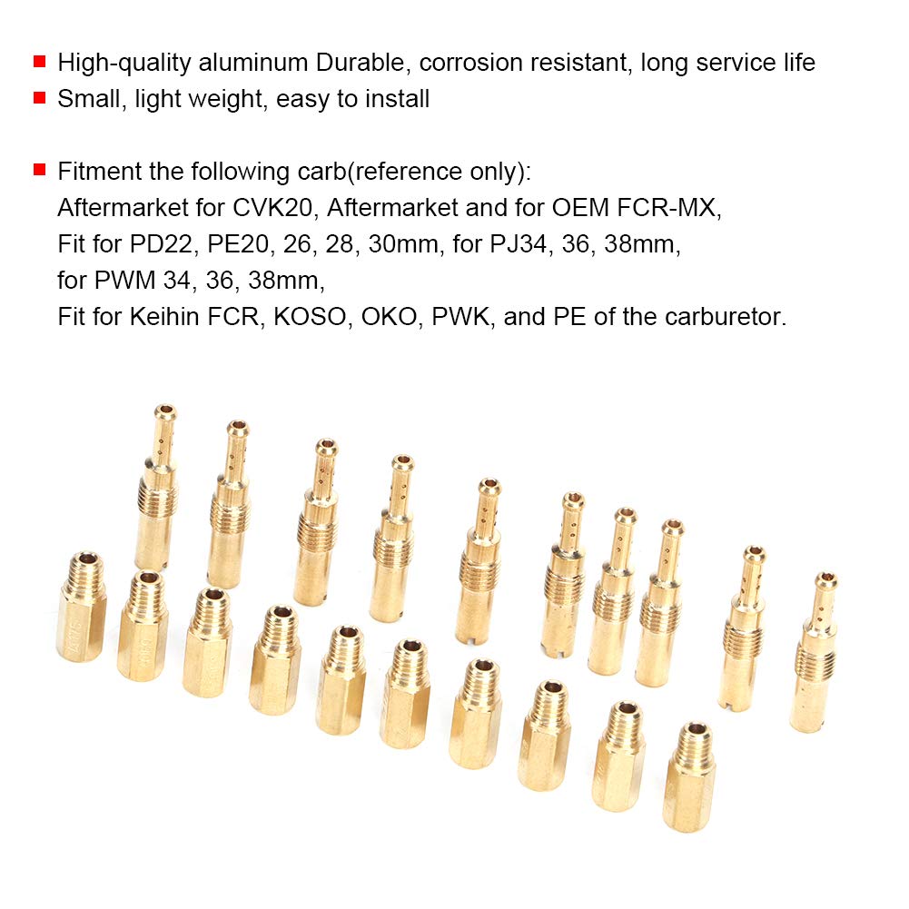 Yctze Kit de jet principal 20 pièces ensemble lent pilote adapté pour OKO KOSO PE PWK Carb