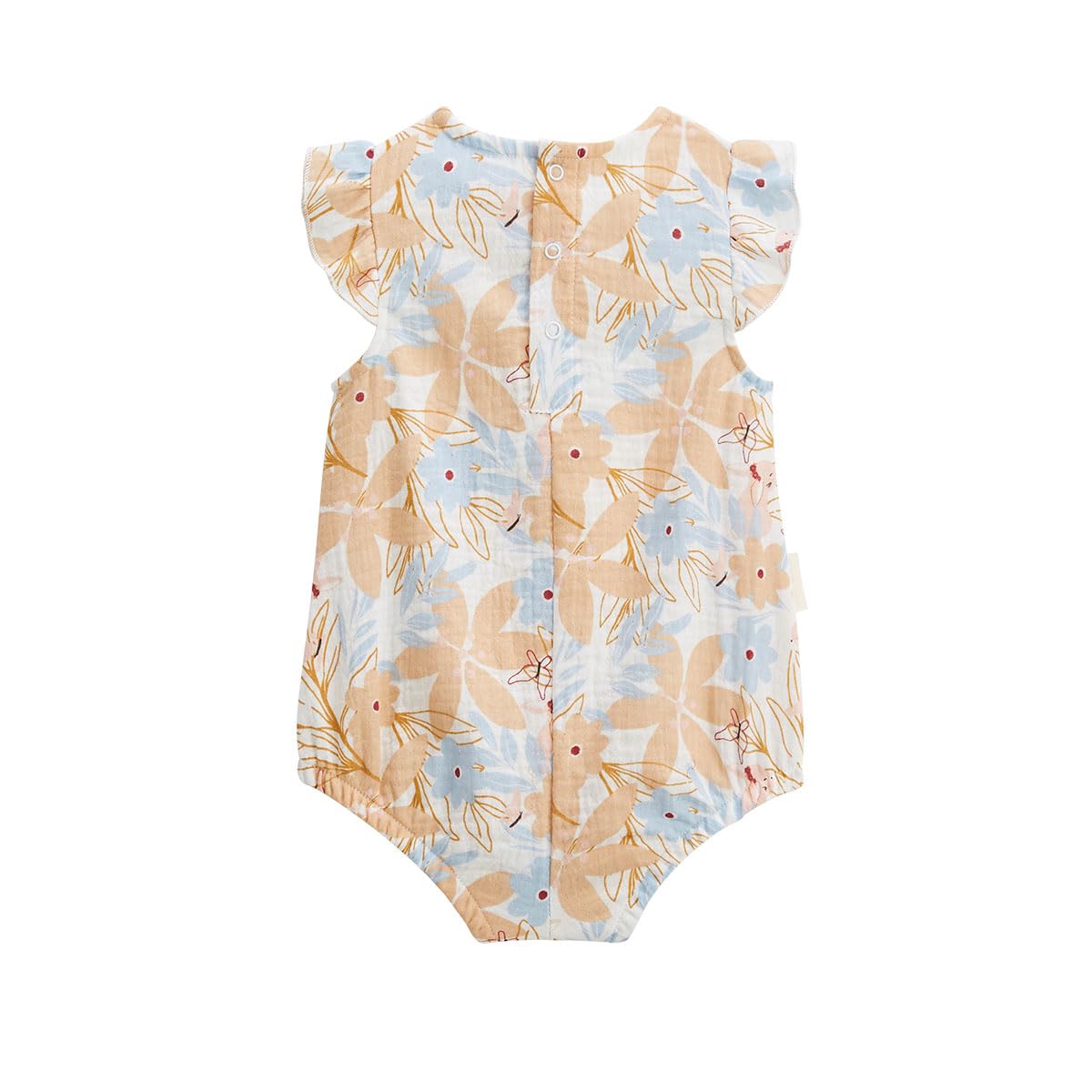 Petit Béguin - Lot de 2 barboteuses bloomer bébé en gaze de coton Praline