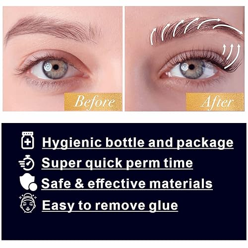 Miniatura 3 de Kit de laminación de cejas y kit de levantamiento de pestañas 2 en 1, resultados profesionales, levantamiento y rizado de cejas más completas para