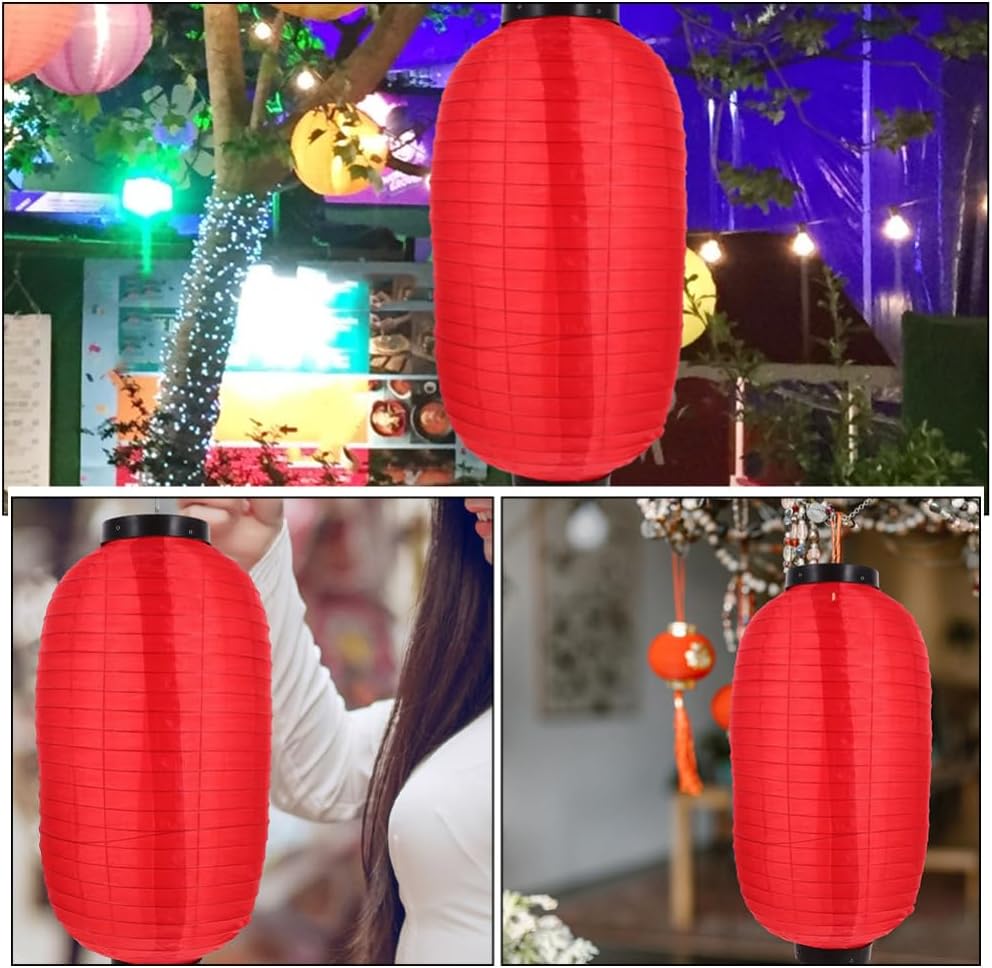 ABOOFAN 4Pcs Japanese Lantern Silk Lantern Foldable Hanging Lamp for Birthday Home Festival Party Decoration DIY Crafts