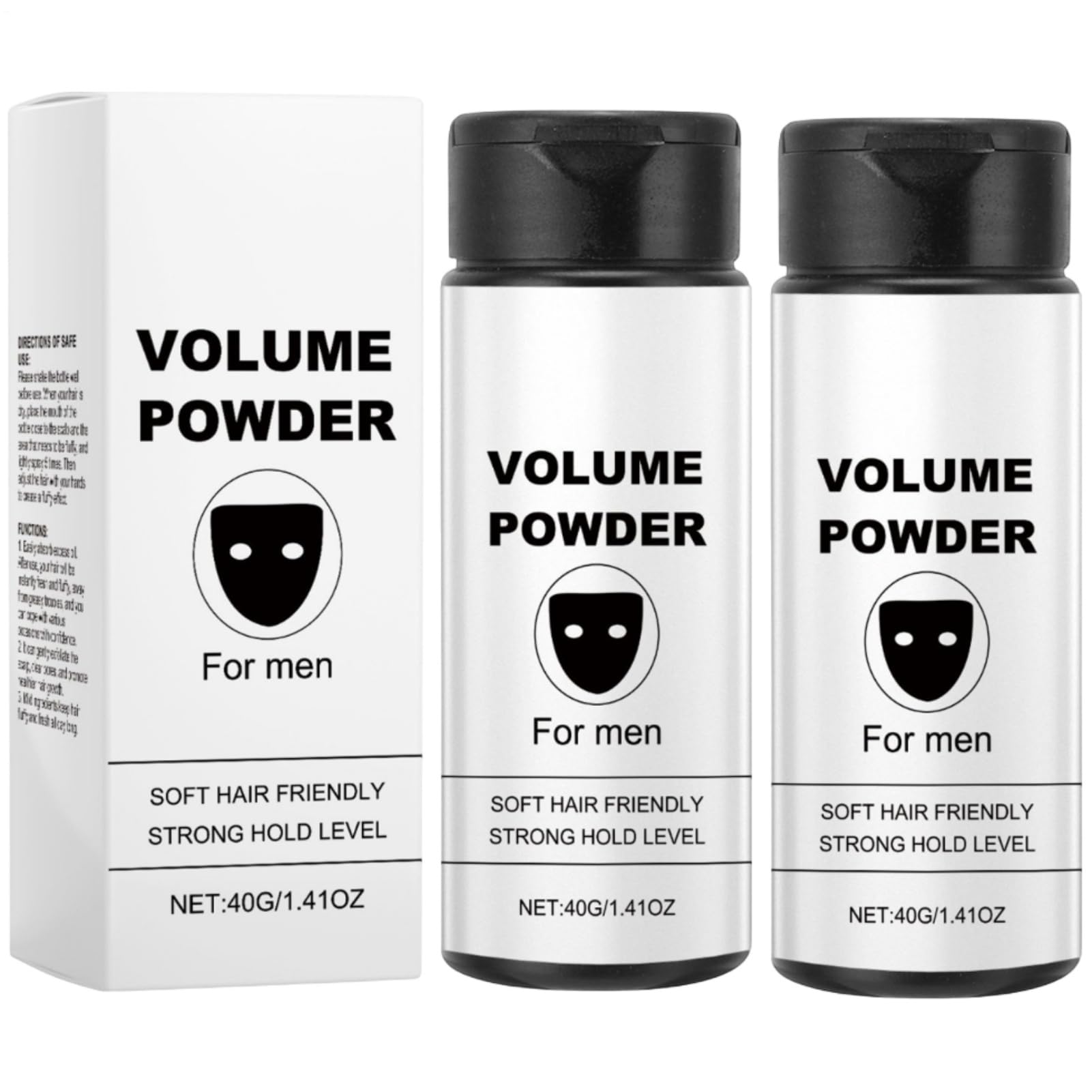 2 x puder do stylizacji włosów, puder do stylizacji włosów dla mężczyzn, stylizacja włosów i wosk objętościowy z efektem matowym, puder do włosów, naturalny proszek do włosów, długotrwały proszek do