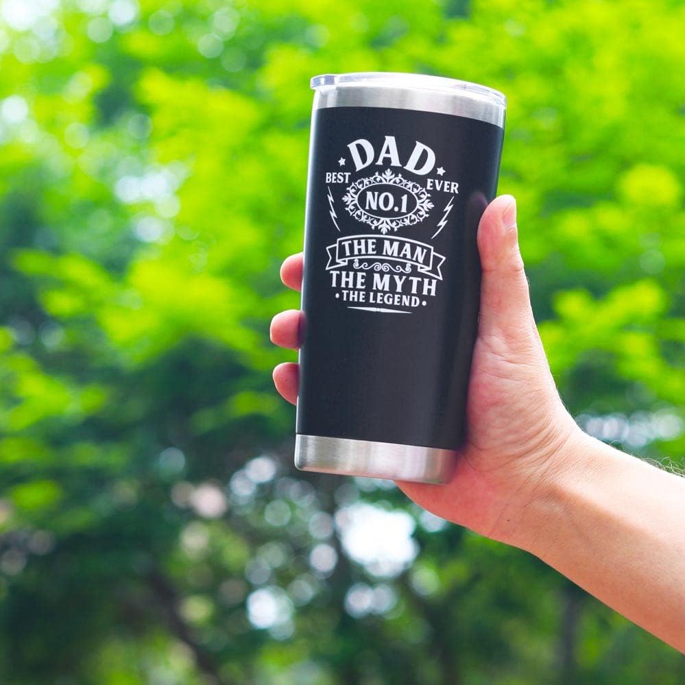 Breezy Valley Gifts for Dad Tumbler, Dads Gifts from Kids Daughter Son - Best Dad Ever Gift, Birthday Gift for Father, #1 Dad Cup Tumbler, 20oz - Image 3
