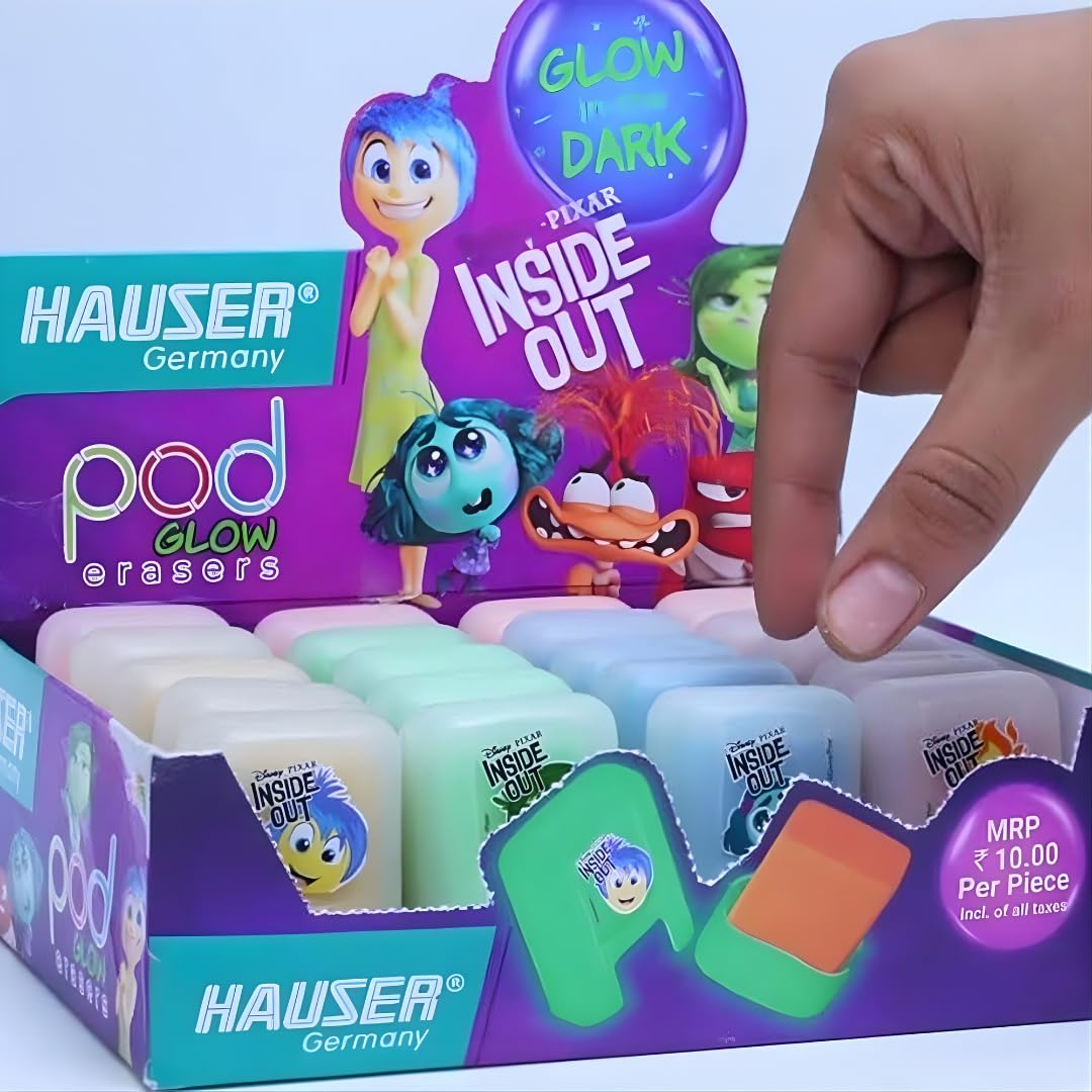 Hauser Pod Erasers Bulk Designed Box – Pack of 20 Soft & Non-Dust Erasers | Smooth Clean Erasing for School, College & Office | Ideal for Pencils | Student Stationery Essentials-picture-13