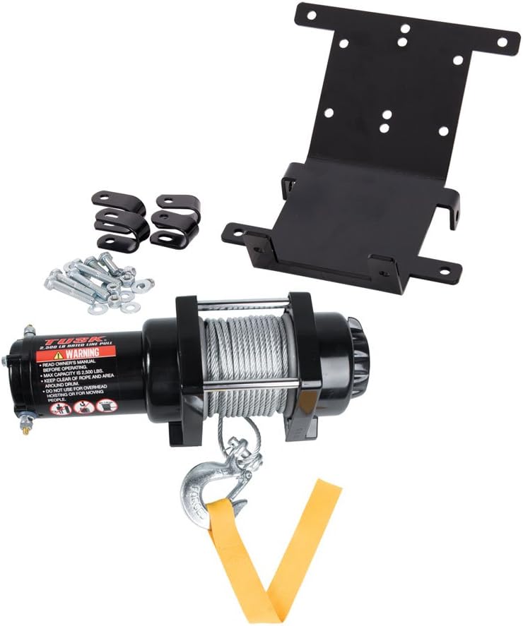 TUSK Winch with Wire Rope and Mount Plate 2500 lb. for Yamaha Rhino 660 4x4 2004-2007