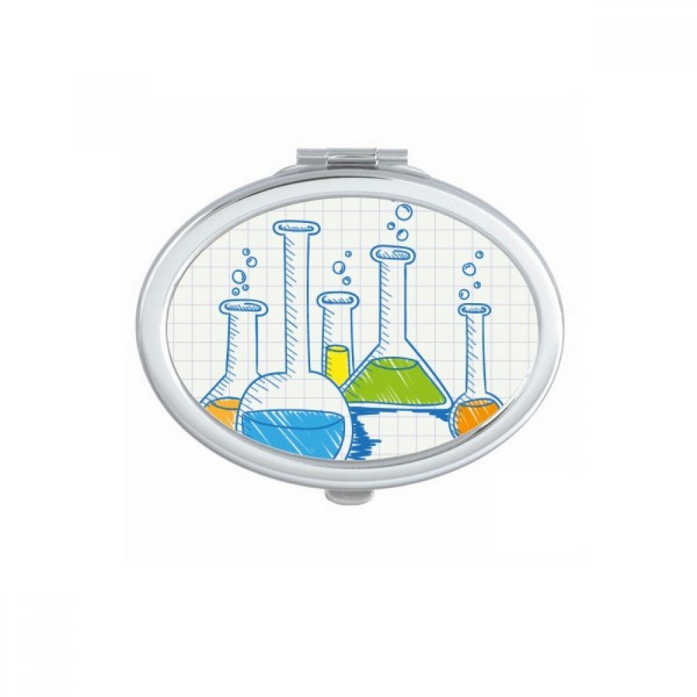Miroir de maquillage compact motif chimie pour des retouches faciles au quotidien