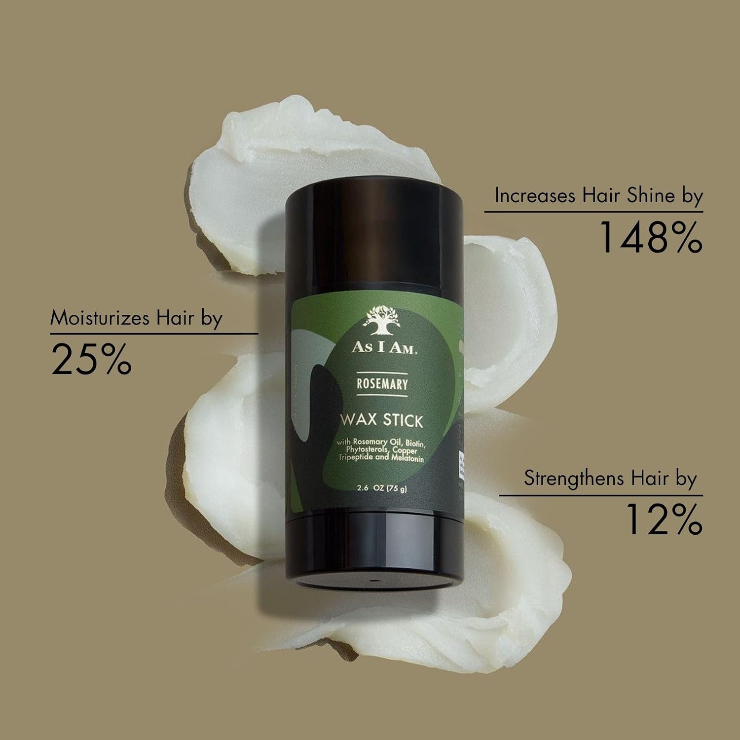 As I Am Rosemary Hair Wax Stick - 2.6 Oz - with Biotin & Saw Palmetto