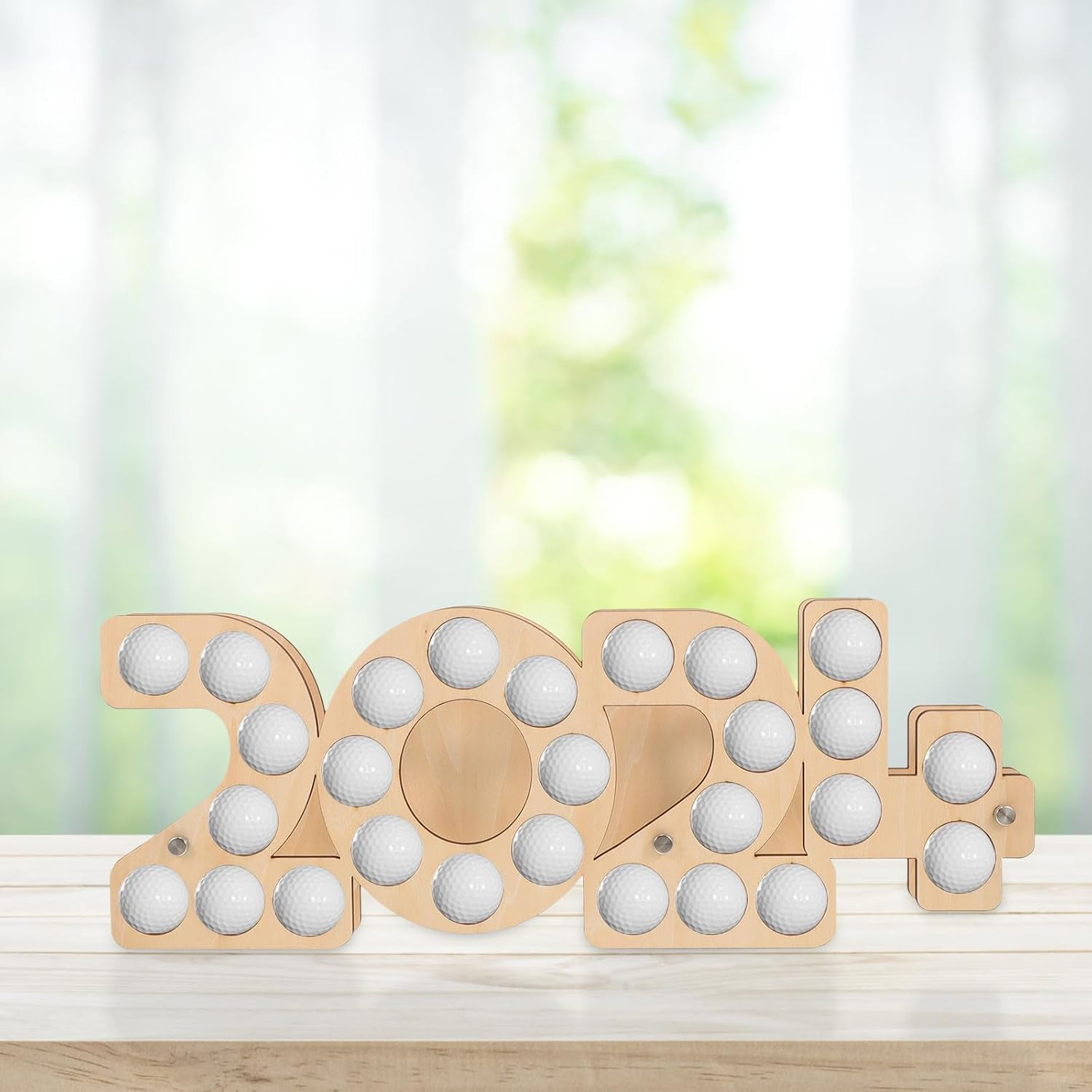 Wood Golf Ball Display Case, Desktop Holder for Decorative Display