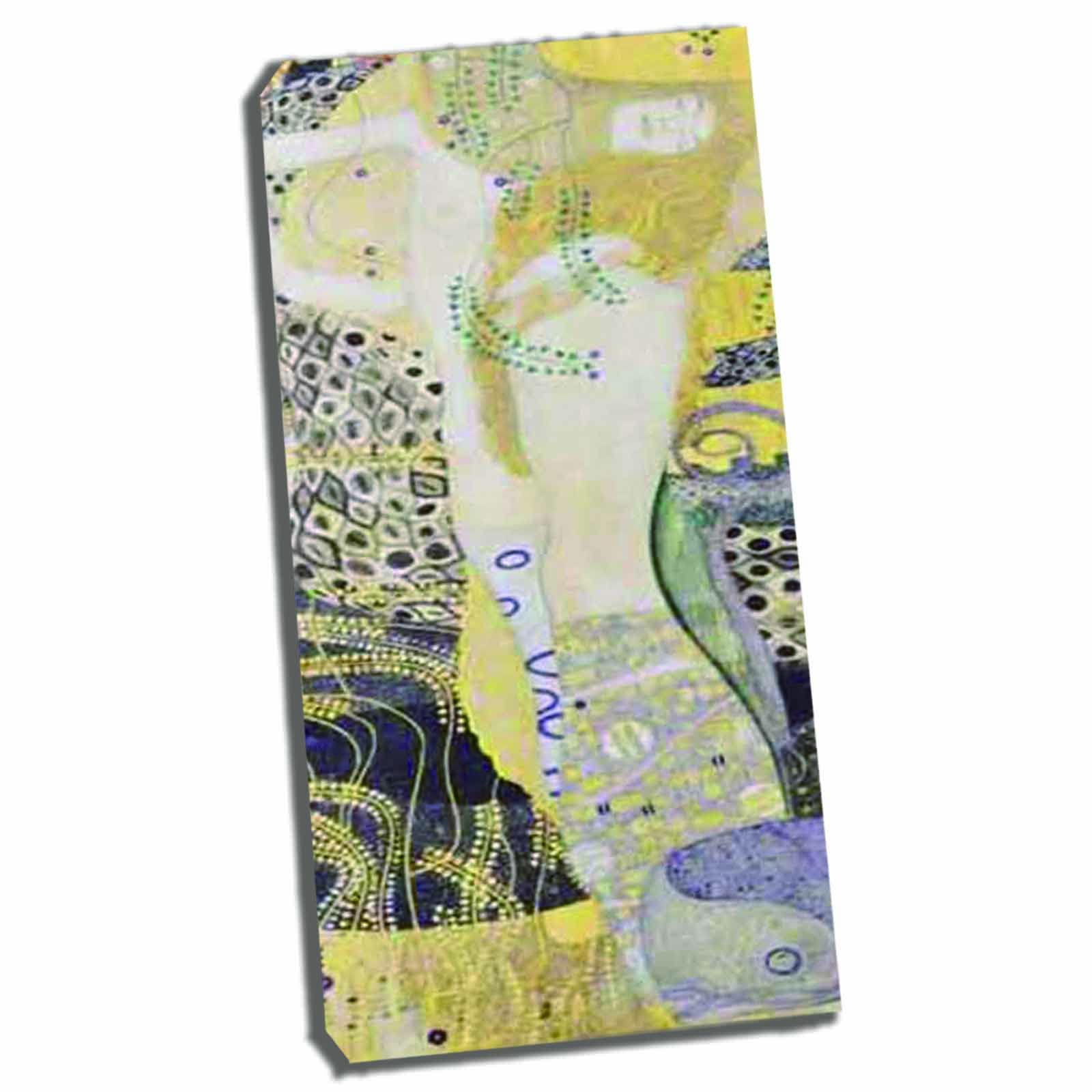 Gustav Klimt-Water snakes Canvas Prints Banksy Canvas Wall Art for Living Room Kitchen Wall Art for Bedroom Walls Bathroom Decorations Pictures for home(60x120cm24x47in,Frame)