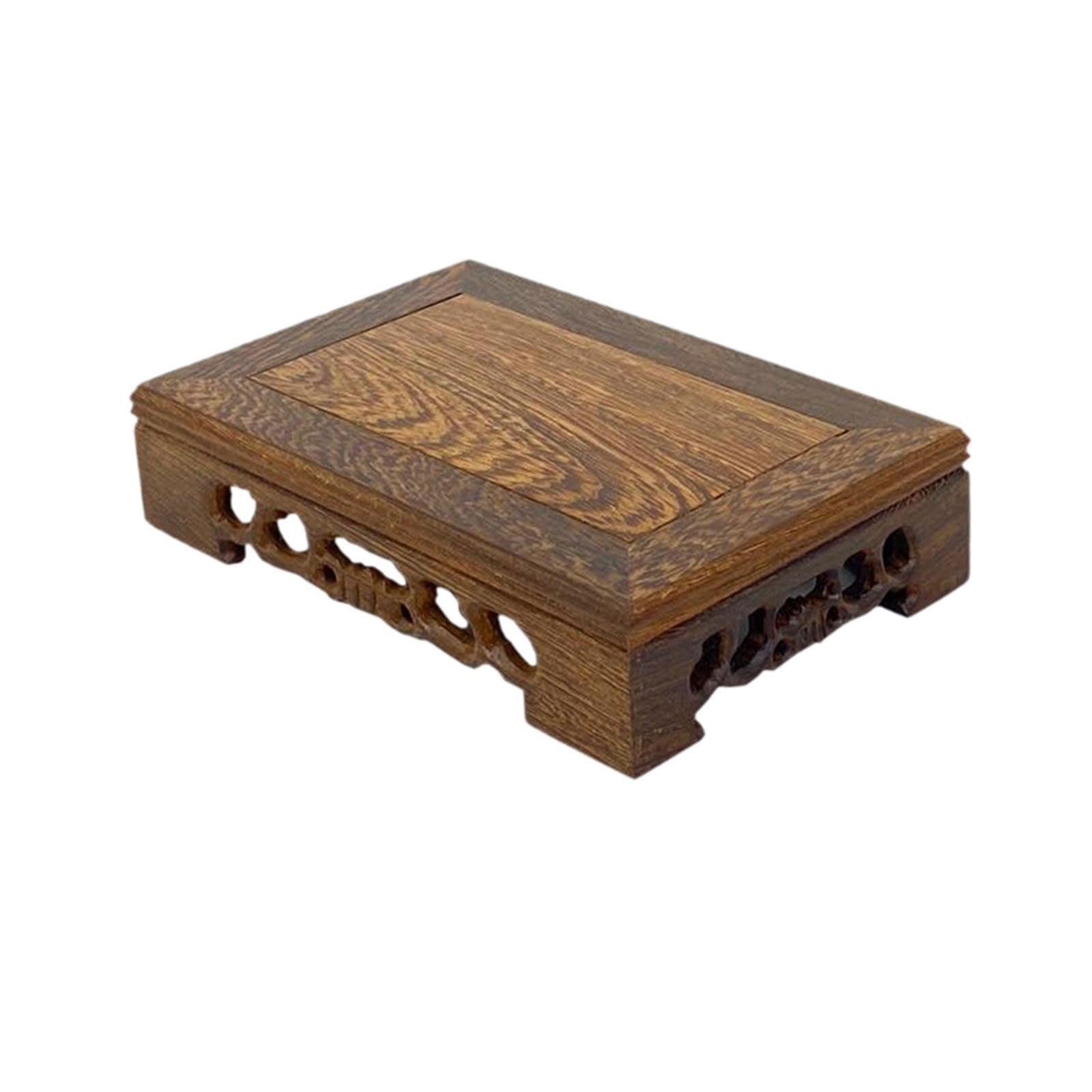 S5b8W3g7 Pedestal Retro Ornament Display Stand Wooden Base Decor(XL)