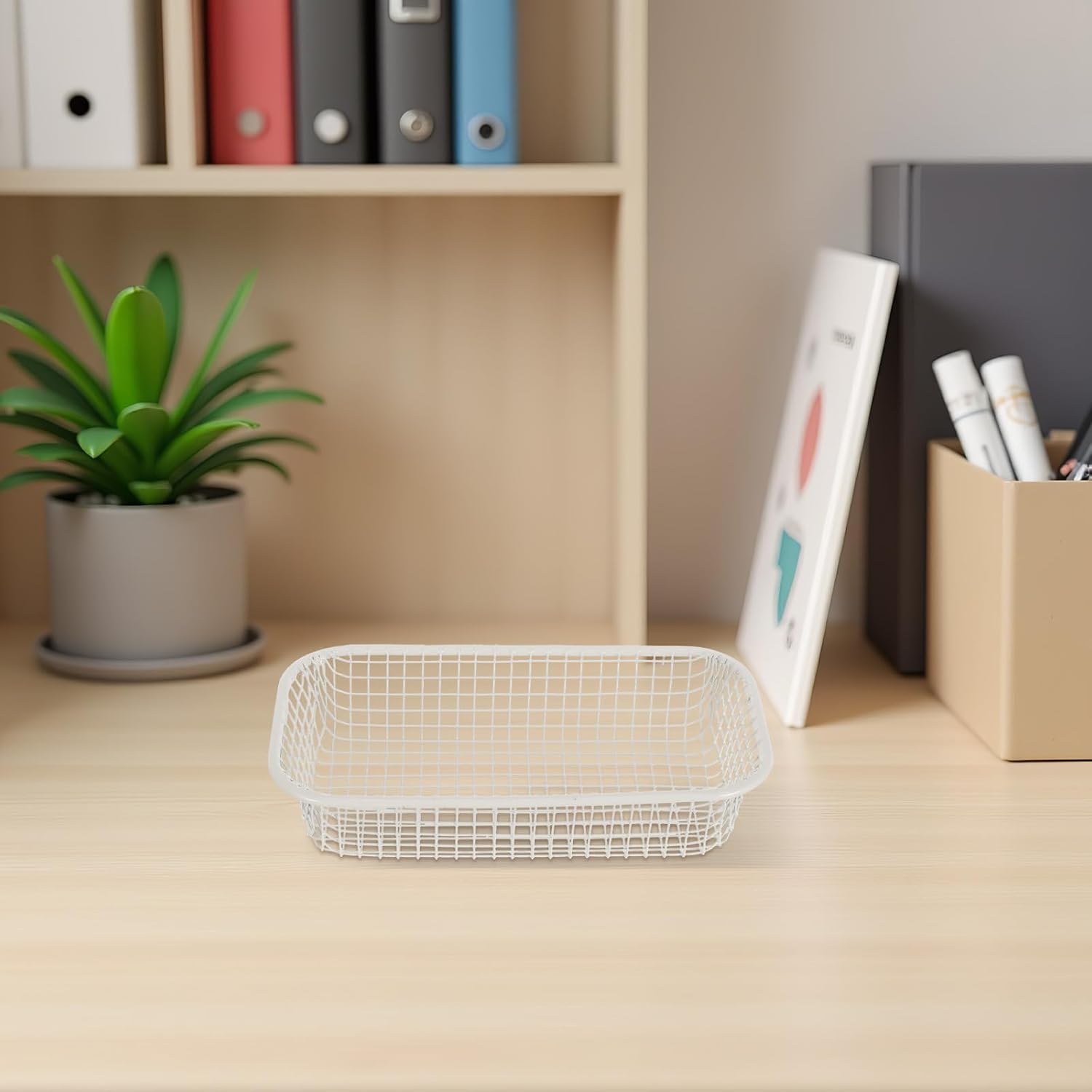 2pcs Small Wire Baskets for Storage, Stackable Iron Mesh image 5