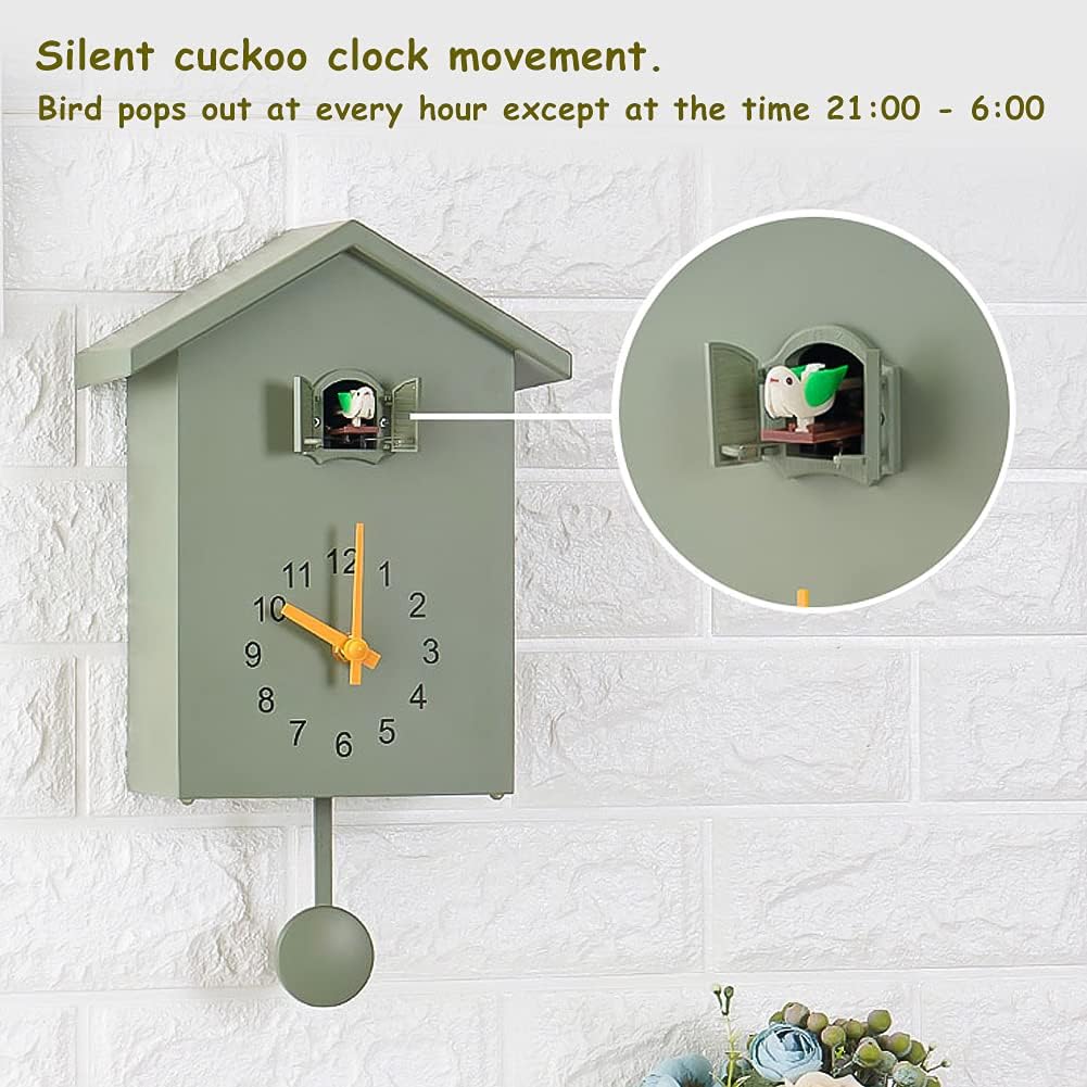 Cuckoo Clock Cuckoo Wall Clock with Chimer and Pendulum - Natural Bird Voice Or Cuckoo Call, Coo Coo Clock for Wall Art Home Living Room Kitchen Office Decoration
