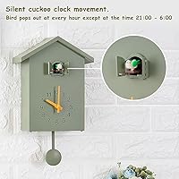 Vista 2 de Reloj de cuco de cuco con quimero y péndulo, voz de pájaro natural o llamada de cuco, reloj Coo Coo para arte de pared, hogar, sala de estar