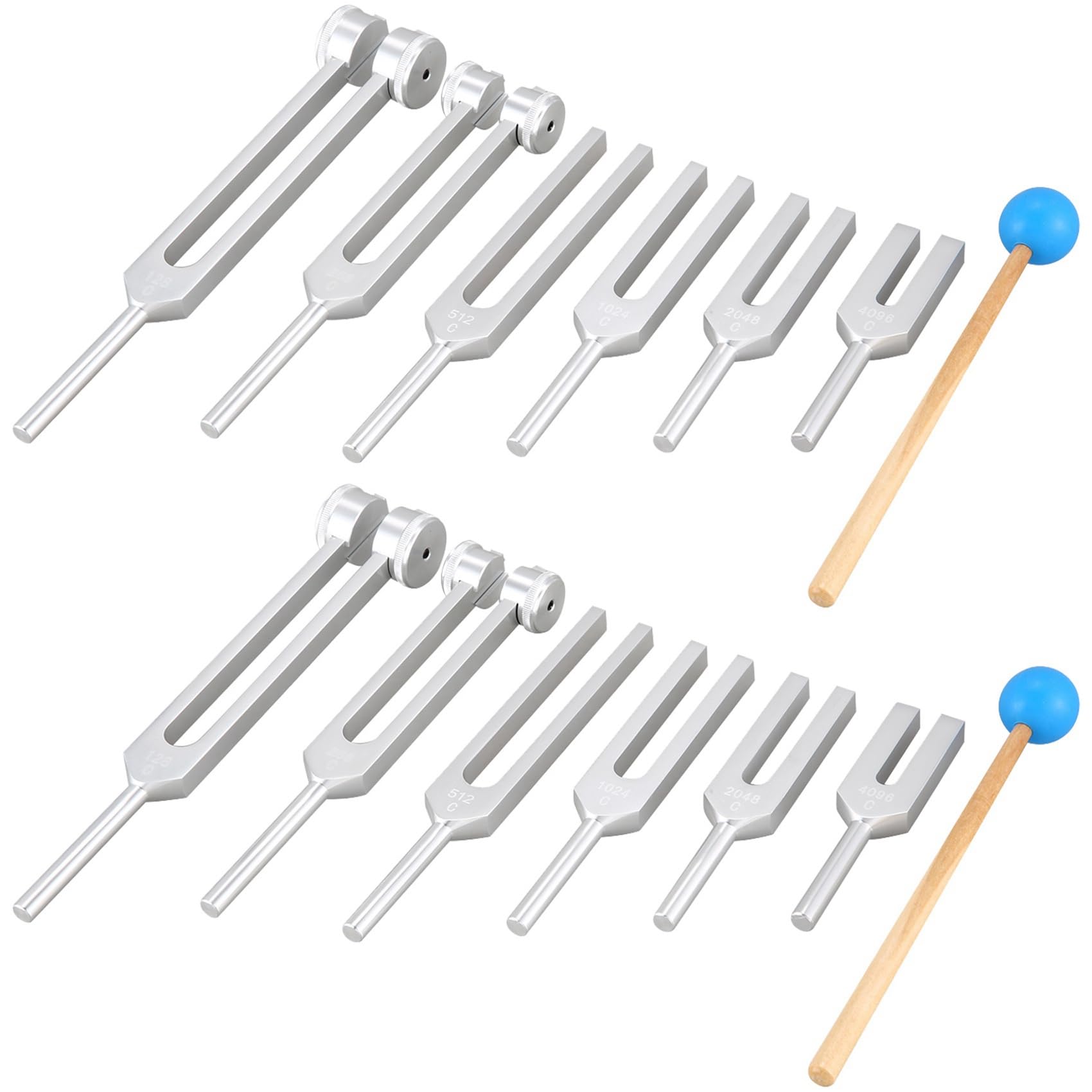 12 Pièces Séries/Ensemble Kit de En Aluminium 128Hz-4096Hz Guérison Des Vibrations Sonores