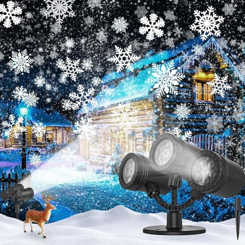 Schneeflocken-Weihnachtsprojektor-Lichter für den Außenbereich 2025...