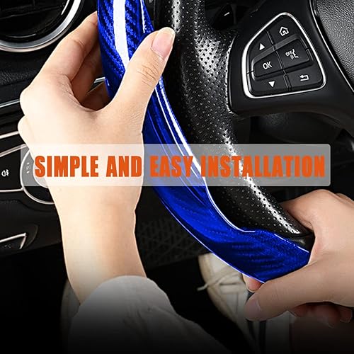 Miniatura 10 de LoyaForba Funda universal para volante de automóvil, protector universal de cuero segmentado de 15 pulgadas, antideslizante y suave, transpirable,