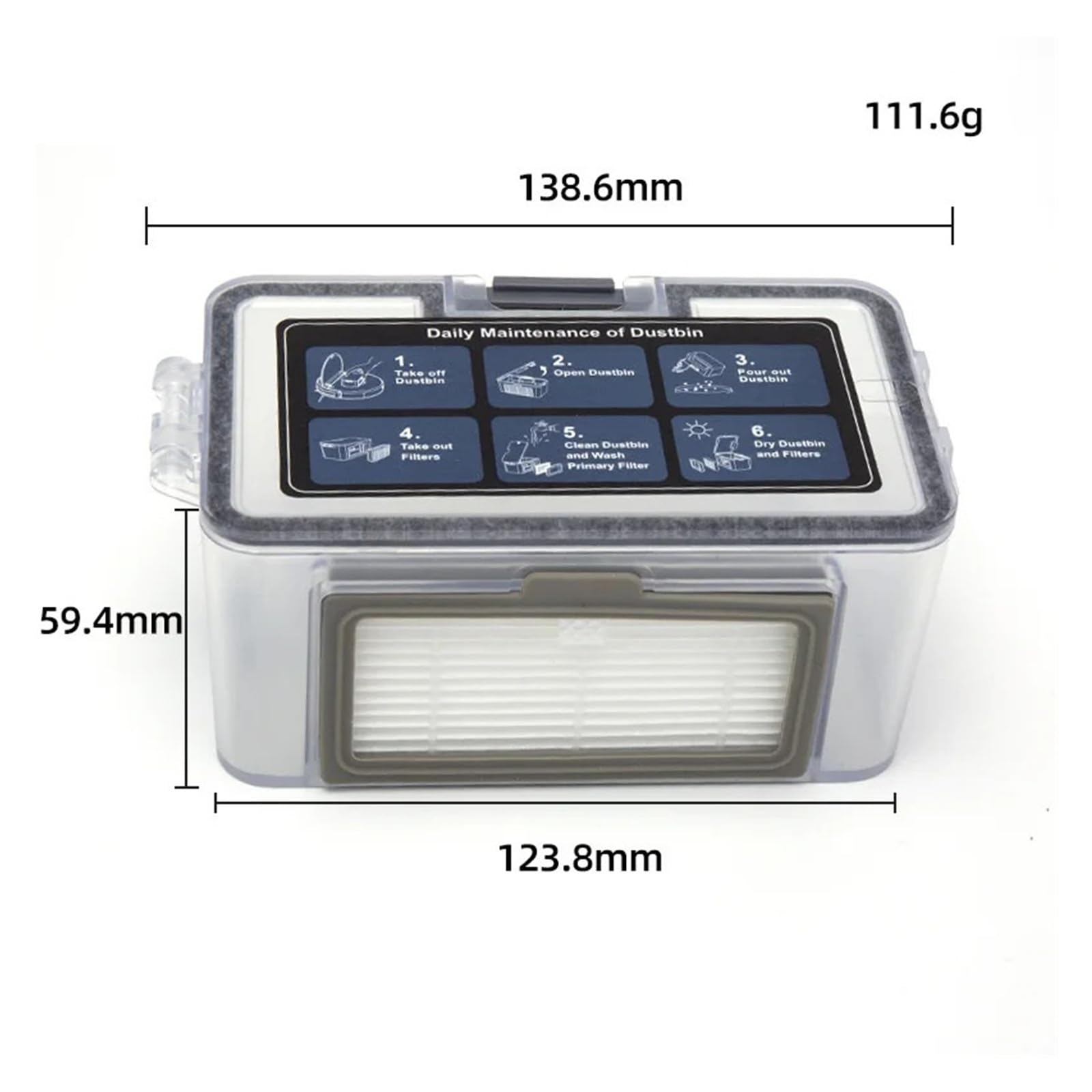 Robot limpiador tanque de agua/caja de polvo, Compatible con Conga, 999 | Kabum, Smart 100, Teendow, BR151, ONSON, BR150/BR151, MANVINS, G20, piezas de robot(B)