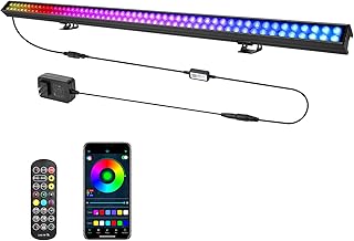 60W RGB Stage Wash Light Bar - 108LEDs DJ Light Bar by Smart APP & Remote Control Dynamic Lighting Effects with Timing & Music Sync Function for Home Decor Wedding Church Party Stage Lighting Effects
