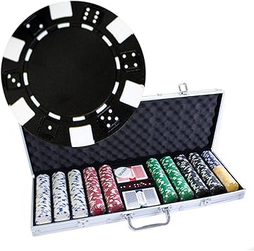 Amazon Co Jp Brybelly ストライプダイスポーカーセット 500枚 11 5グラム クレイコンポジットチップ アルミケース トランプ ディーラーボタン テキサスホールデム ブラックジャック カジノゲーム用 おもちゃ