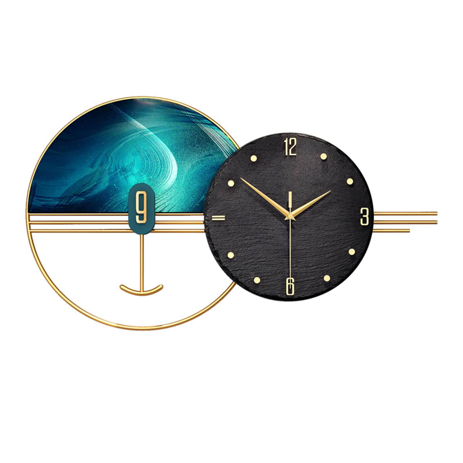 KRXSOBNV wall clock, Large Metal Wall Clocks,Unique Decorative Clock Non Ticking for Living Room Decor
