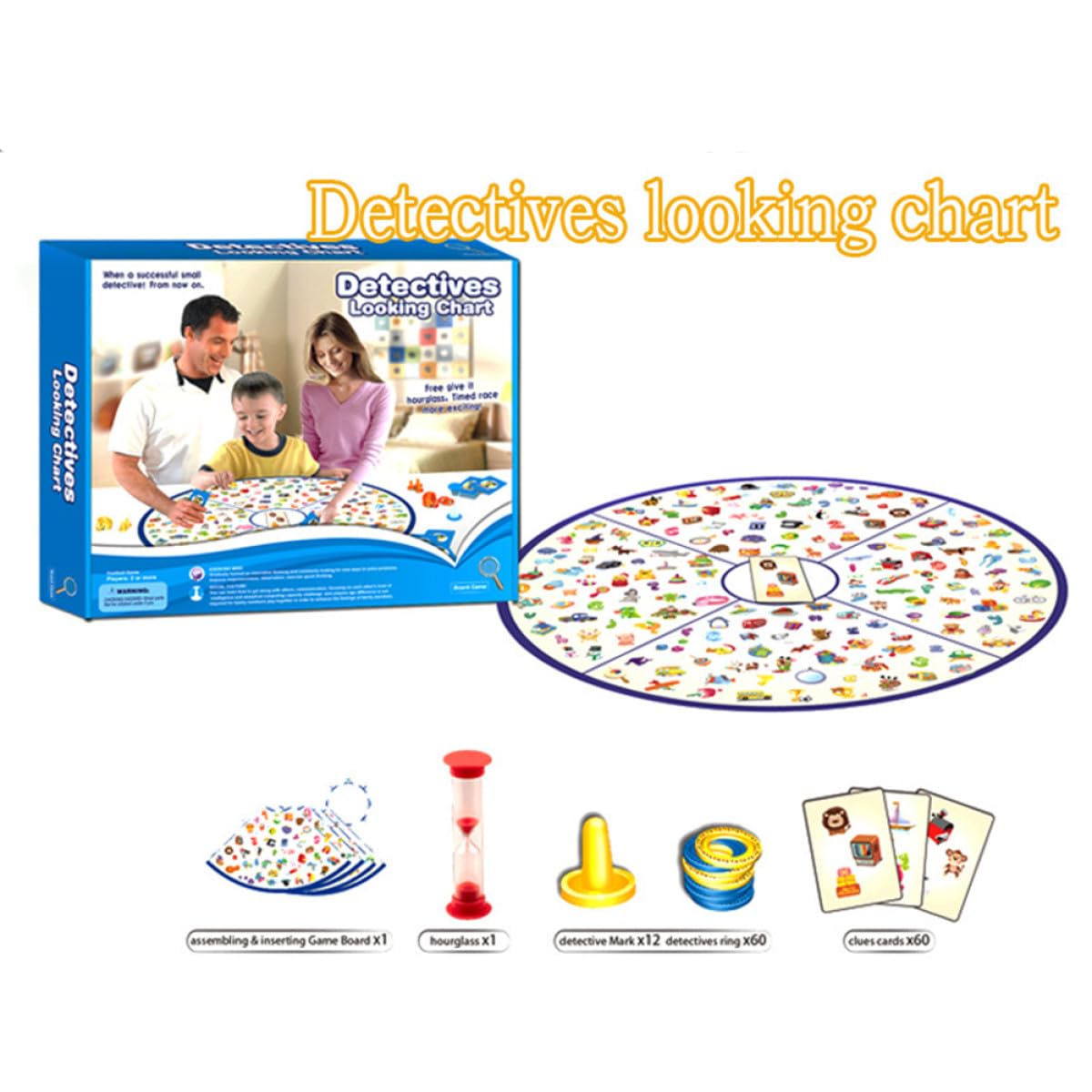 Tabella di Ricerca Detective per Gioco Educativo Interattivo Genitore-Figlio Giocattolo di Intelligenza per Sviluppo Reattività Set Didattico Resistente