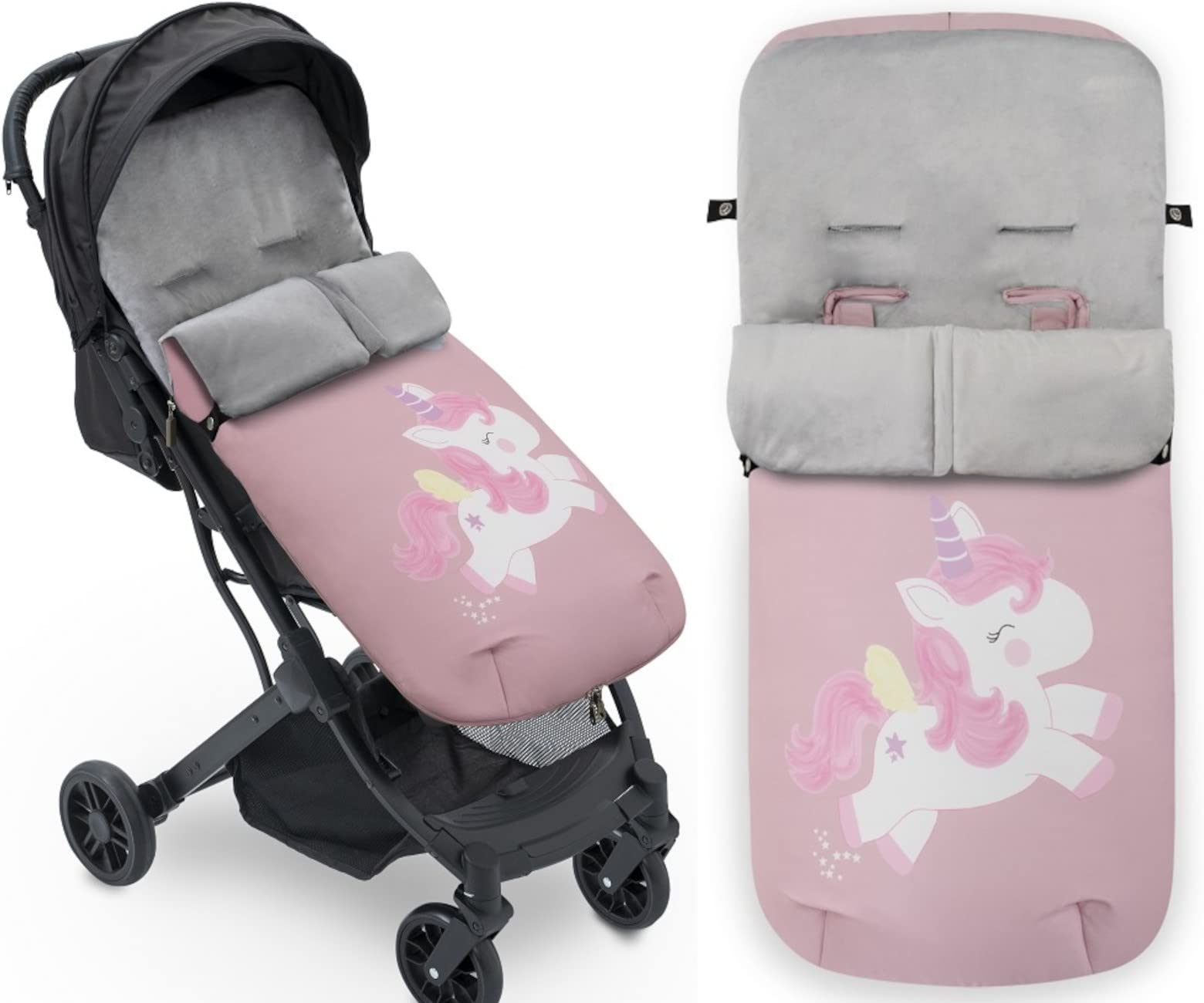 Saco Silla Paseo Universal, Saco Invierno Silla Paseo Universal, Desmontable con Cremallera, Cabezal Ajustable,Impermeable y Transpirable, fácil de Limpiar, Unisex (Liso Negro) — view 8