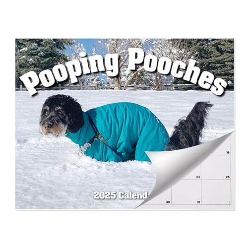Dog Pooping Calendar 2025，Funny Pooping Pooches Dog Advent Calendar 2025 Wall Hanging ， Monthly Calendar 10.5" X 7.5" Opened Full Page Thick Paper Pages Folded for Birthdays, Christmas