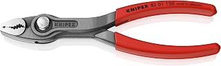 KNIPEX 82 01 150 TwinGrip Alicate de presión frontal y lateral, Mangos plásticos por inmersión antideslizantes gris atramentado, 150 mm
