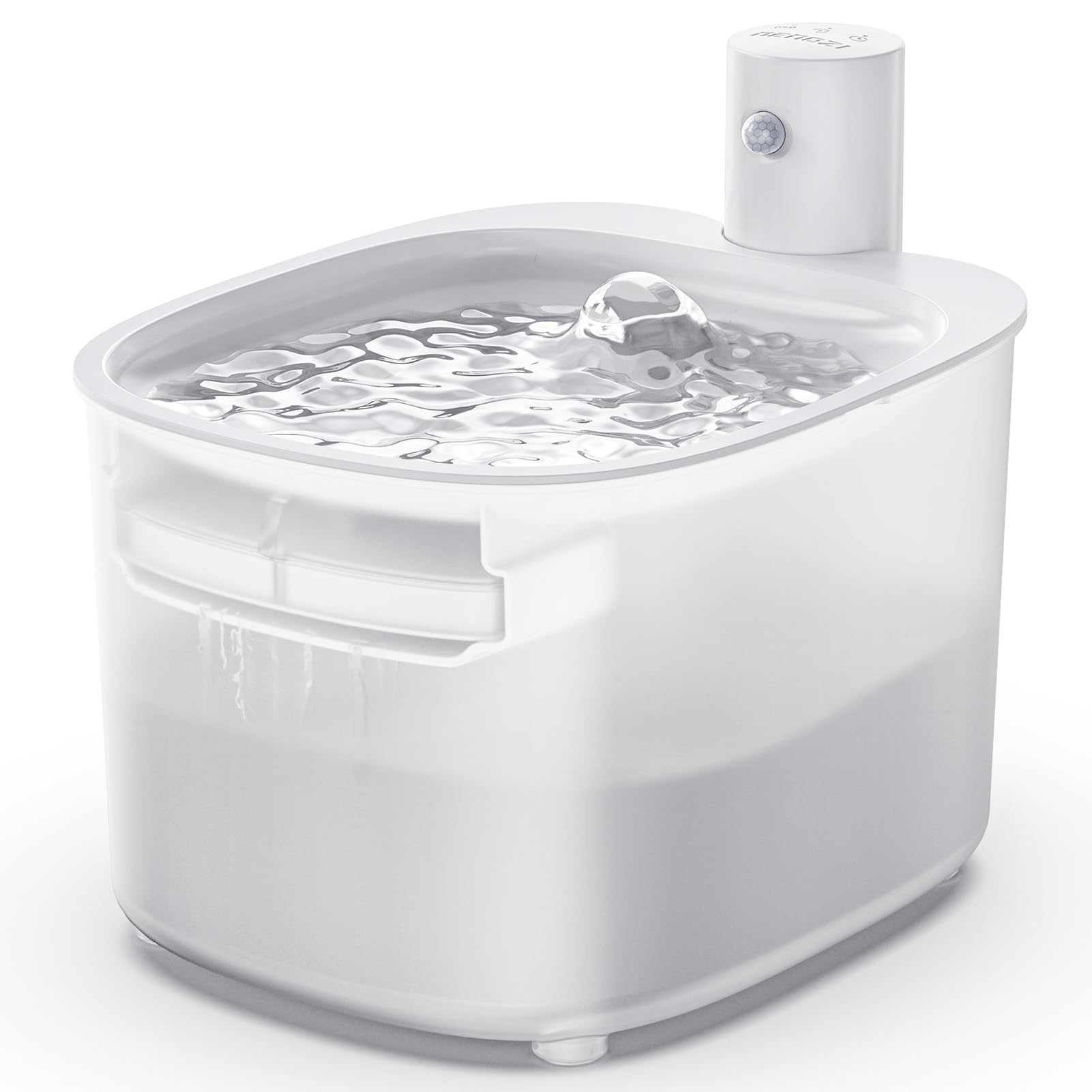 Fontanella per Gatti Senza Fili - Batteria con Sensore di Movimento -2.6L Fontana Automatico D'acqua Cani con Pila 3000mAh Ricaricabile Distributore Silenzioso Abbeveratoio - Dispenser Acqua Animali