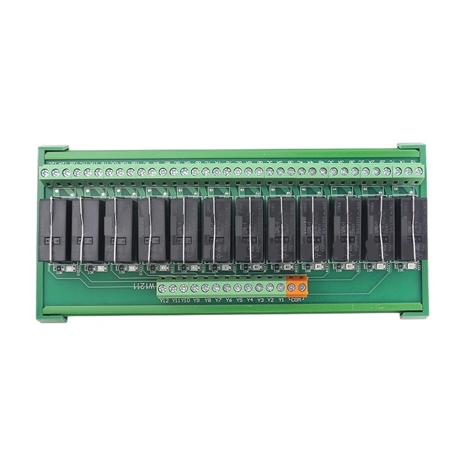 Módulo de relé de interfaz de instalación de pista, 8 canales, 12 canales, 1NO + 1NC, PLC, cc 12V, 24V, PNP/NPN, compatible(1NO1NC 24V 8Channels)