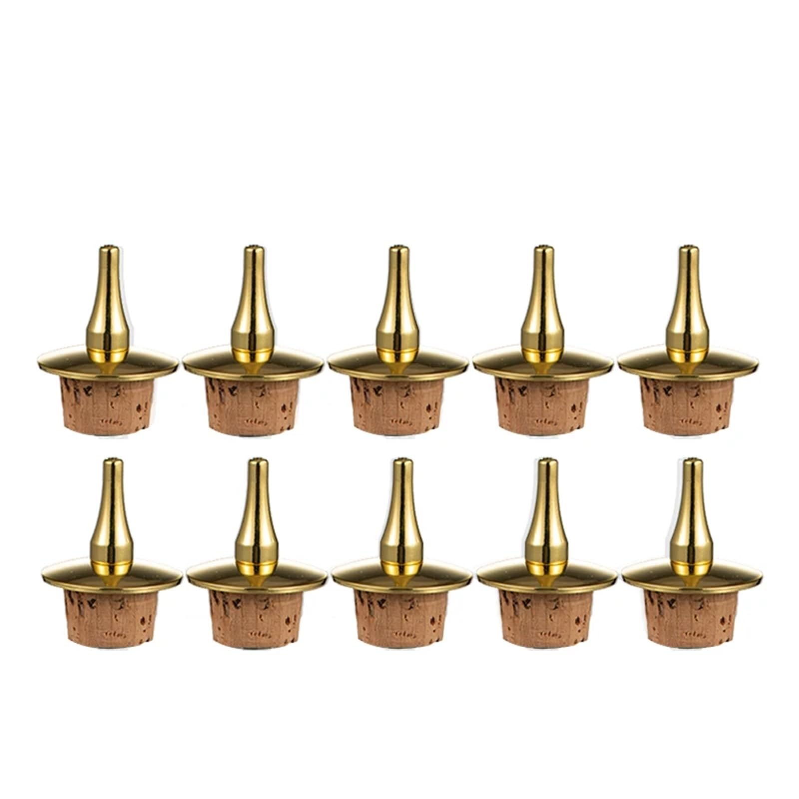 Bouchons de vin 10 pièces, bouchon bouteille d'essence amère, goutteur liqueur Dasher hauts outils Bar for garder le Champagne frais(Gold)
