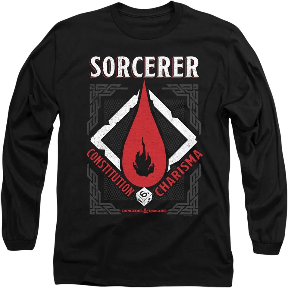 Dungeons & Dragons Sorcerer Unisex Adult Long-Sleeve T Shirt for Men and Women