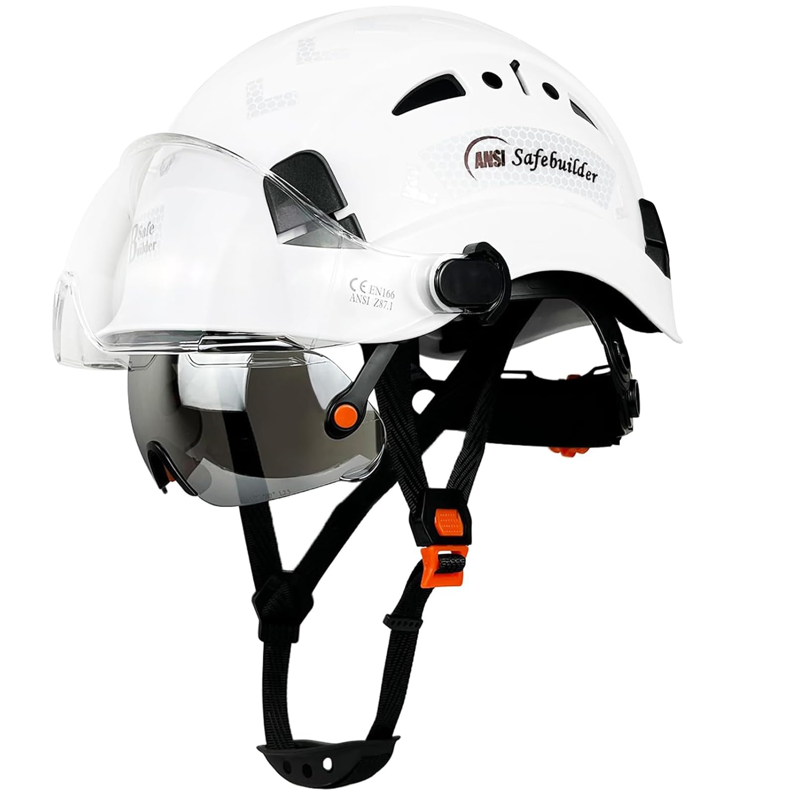 Industrial Safety Helmet with Visor ABS Hard Hat with Visor Adjustable Ventilation Hardhats Construction Head Protection ANSI Z89.1
