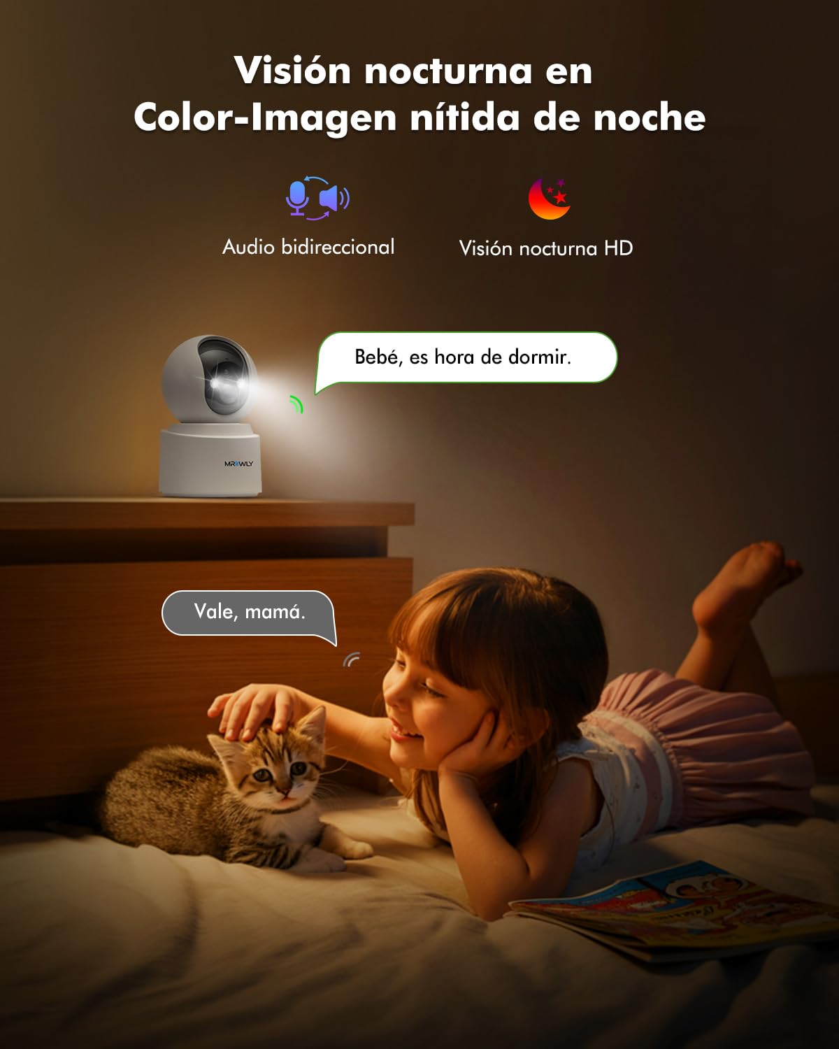 2.5K 4MP Camara Vigilancia WiFi Interior Sin Cable con Batería 6000mAh, 2.4/5GHz WiFi, 360° PTZ, Bebé/Animal/Seguridad para El Hogar, Detección PIR, Visión Nocturna Color, Conexión Bluetooth