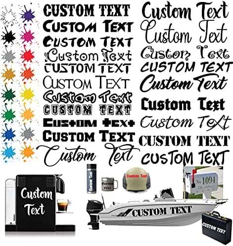 Personalized Design Your Own Name Custom Vinyl Decal - Custom Text Vinyl Sticker Car - Window - Boat - Lettering JDM Automotive Windshield Graphic Name Letter Auto Vehicle Door Banner