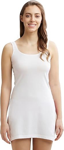 Jockey 1488 Women’s Super Combed Cotton Long Camisole with Broad Shoulder and Side Slits